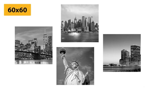 Set tablouri New York în design alb-negru