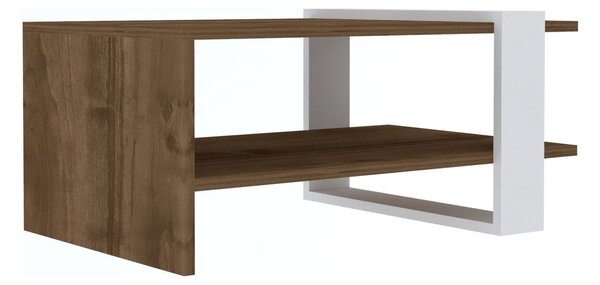 Masuta cafea GAYE, nuc/alb, PAL, 80x50x35 cm
