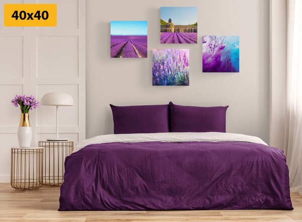 Set tablouri lavandă cu abstracție