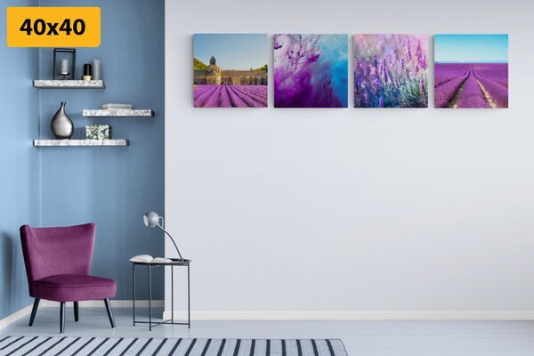 Set tablouri lavandă cu abstracție