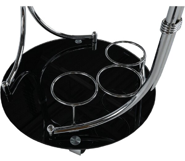 Carucior servire VESNA, crom/negru, sticla/metal, 52x45x74 cm