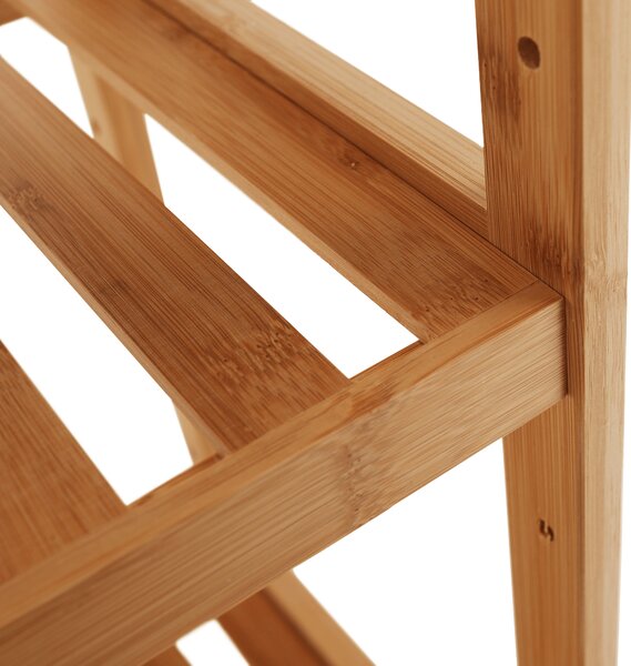 Etajera FIORE TIP 3, bambus natural lacuit, 53x26x128 cm