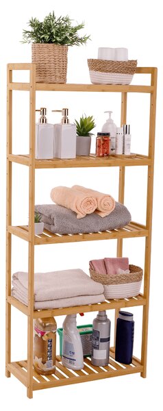 Etajera FIORE TIP 3, bambus natural lacuit, 53x26x128 cm