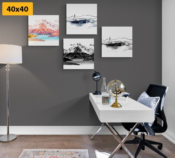 Set tablouri peisajul magic în stilul picturii