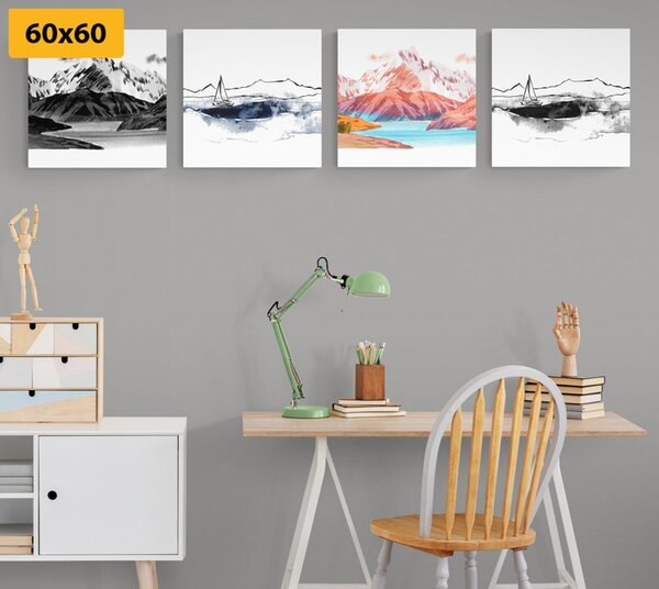 Set tablouri peisajul magic în stilul picturii