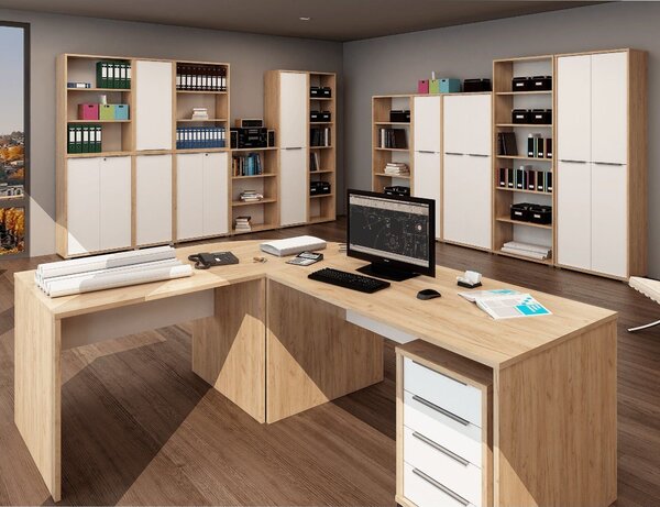 Biblioteca RIOMA TYP 02, stejar artisan, DTD laminat, 50x38x218 cm
