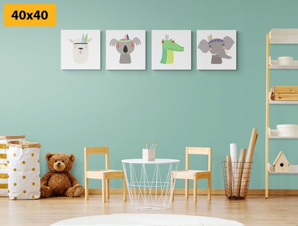 Set tablouri animăluțe drăguțe cu pană