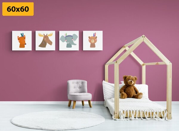 Set tablouri animale ca indieni