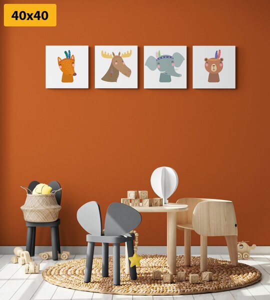 Set tablouri animale ca indieni