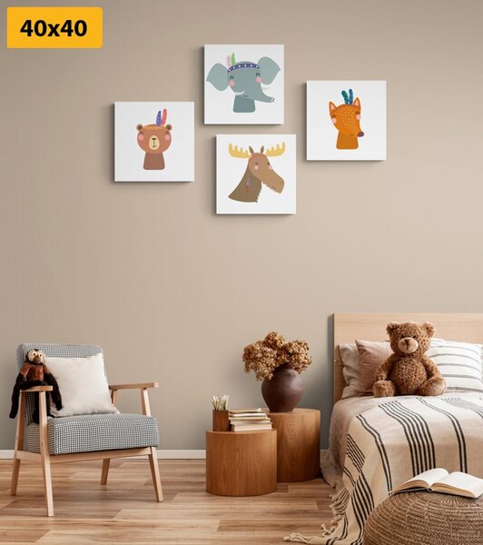 Set tablouri animale ca indieni