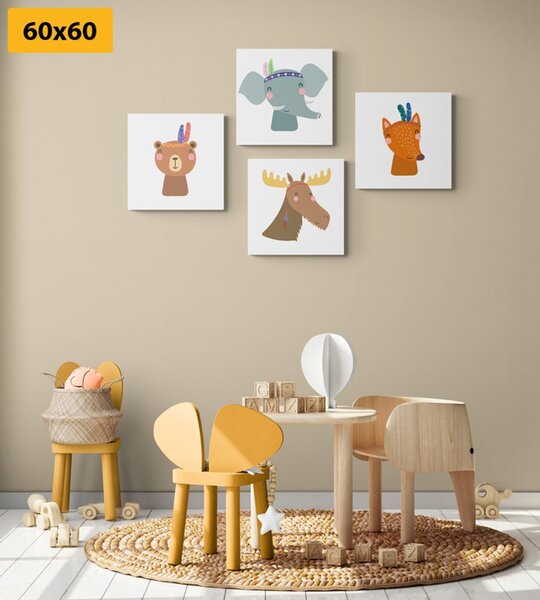 Set tablouri animale ca indieni