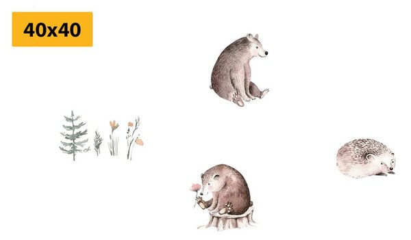 Set tablouri animăluțe de pădure în stilul minimalist