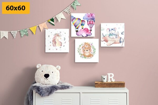 Set tablouri pentru copii în culori delicate
