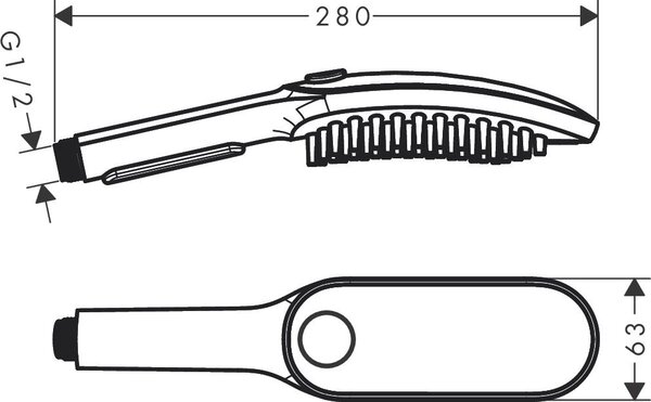 Hansgrohe DogShower duș de mână negru 26640670