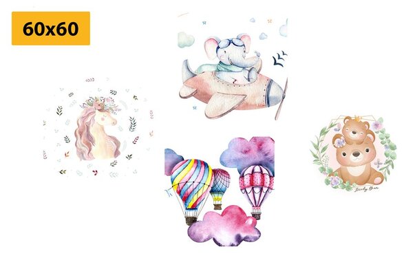 Set tablouri pentru copii în culori delicate