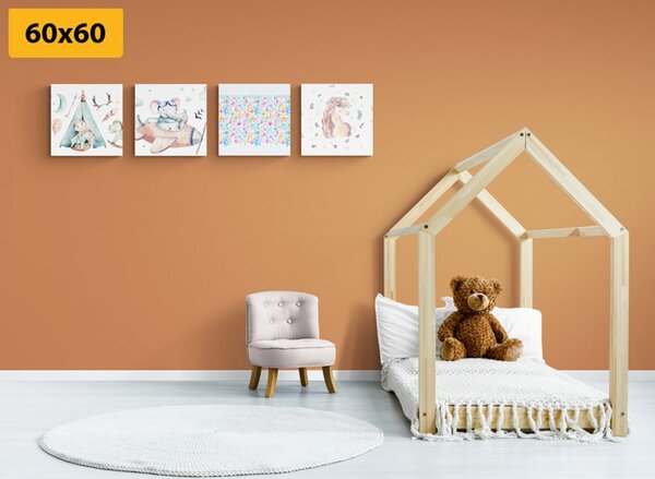 Set tablouri pentru copii în culori pastelate