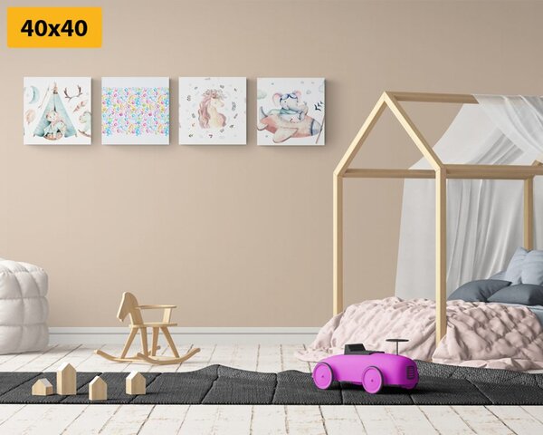 Set tablouri pentru copii în culori pastelate