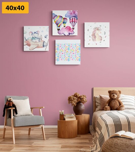 Set tablouri pentru copii în culori pastelate
