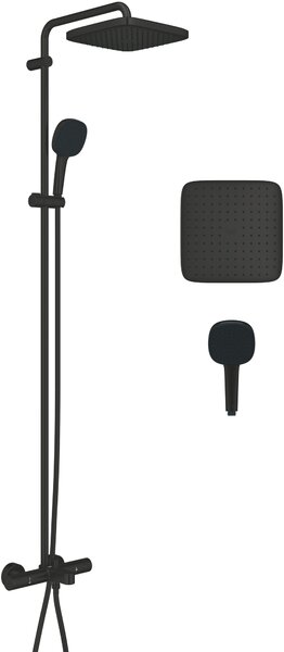 Grohe Vitalio Comfort set cadă și duș perete cu termostat cu duș de ploaie negru 269842431