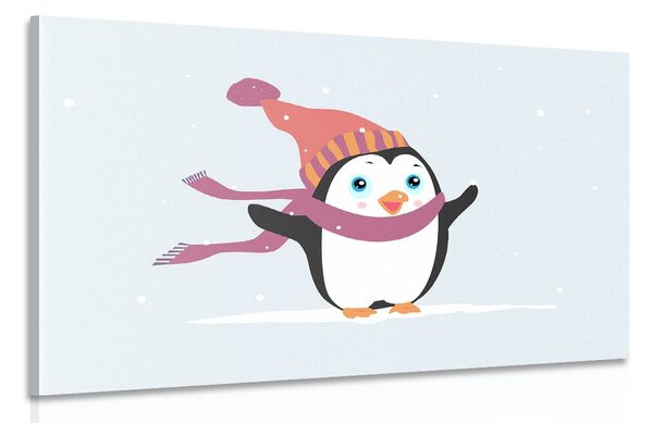 Tablou pinguin drăguț cu pălărie