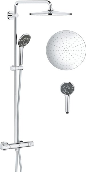 Grohe Vitalio Joy set de duș perete cu termostat cu duș de ploaie crom 26400001