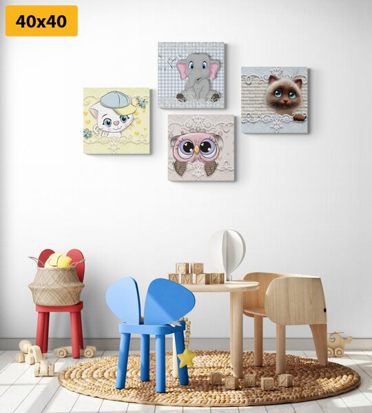Set tablouri animăluțe în design pentru copii
