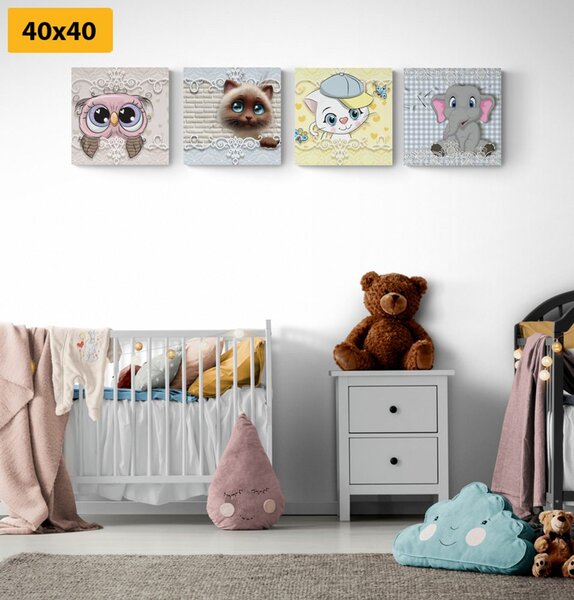 Set tablouri animăluțe în design pentru copii