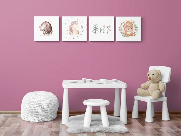 Set tablouri animăluțe în tonuri delicate