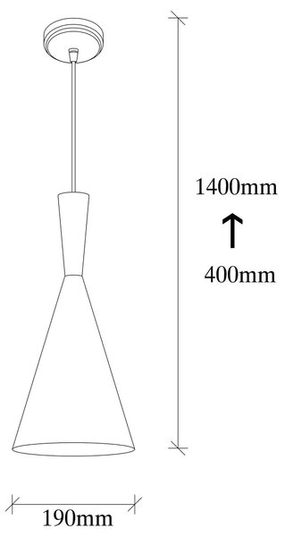 Lustra ELMAS 3541, negru, metal, 19x40-140 cm