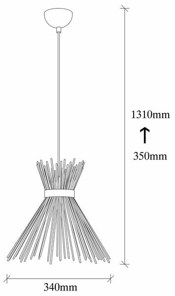 Lustra KIRPI 3081, negru, metal, 34x35-131 cm