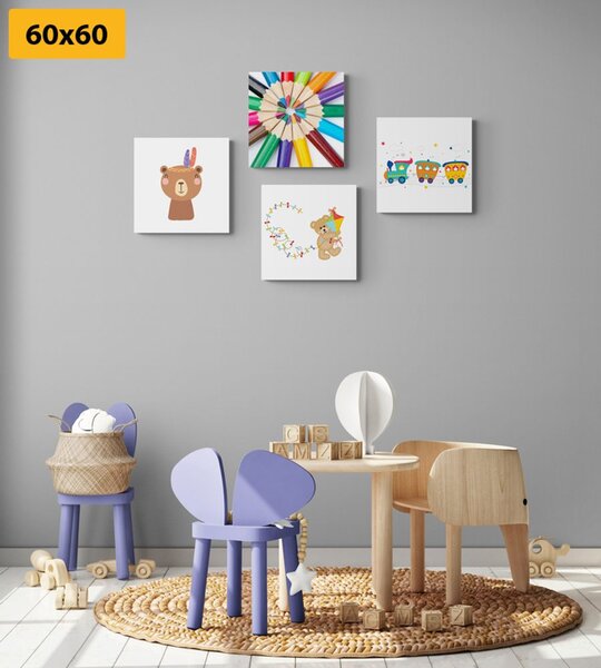 Set tablouri într-un design colorat distractiv