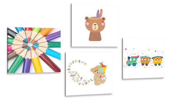 Set tablouri într-un design colorat distractiv