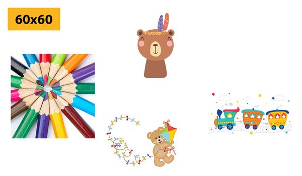 Set tablouri într-un design colorat distractiv