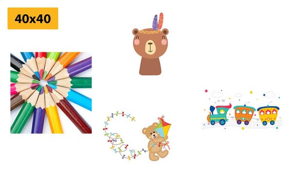 Set tablouri într-un design colorat distractiv