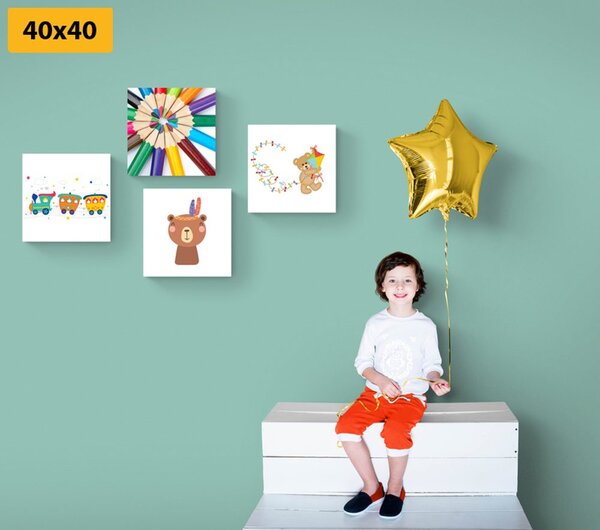 Set tablouri într-un design colorat distractiv
