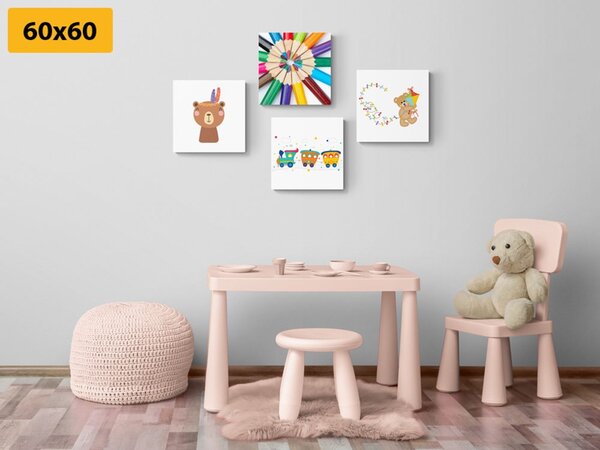 Set tablouri într-un design colorat distractiv