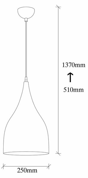Lustra SAGLAM 3771, alb/negru, metal, 25x51-137 cm