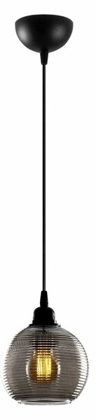 Lustra SMOKED 030, negru, metal/sticla, 15x31-114 cm
