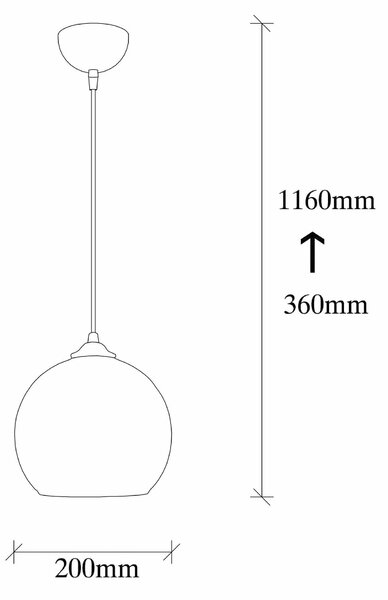 Lustra CAMINI MR-869, negru, metal, 20x36-116 cm