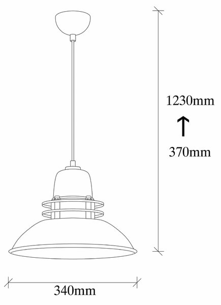 Lustra SAGLAM 3735, negru, metal, 34x37-123 cm