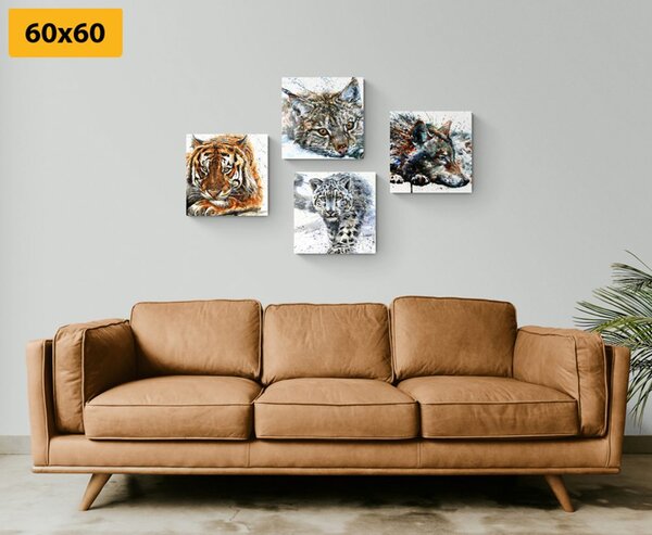 Set tablouri animale în design frumos de acuarelă