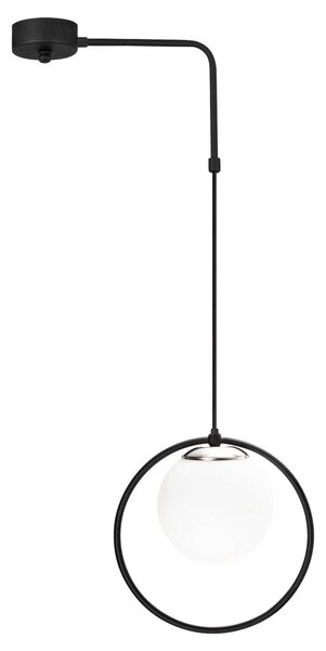 Lustra 892OPV1483, negru/alb, metal/sticla, 42x15x50-100 cm