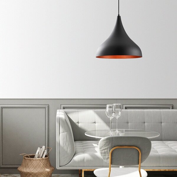 Lustra BERCESTE N-1390, negru, metal, 41x133 cm