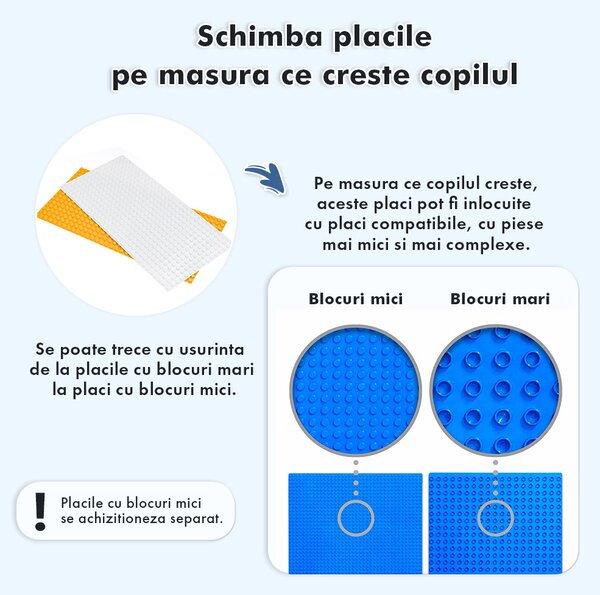 Măsuță multifuncțională pentru copii, folosita la activitati creative, construit modular cu blocuri, depozitare, desenat, colorat, din lemn mdf, scaun inclus, 57x57x45, 3-6 ani, onuvio® - albas