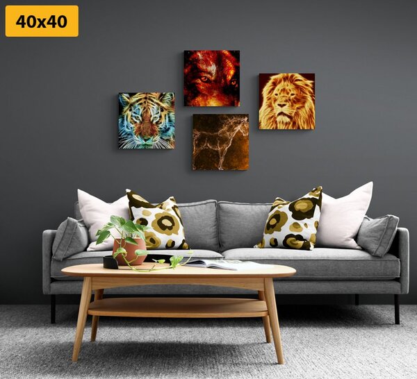 Set tablouri abstracție de animale misterioasă