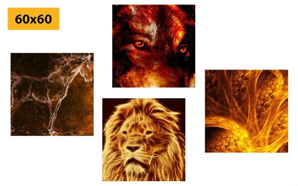 Set tablouri animale abstracte