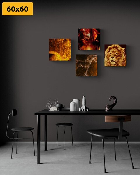 Set tablouri animale abstracte