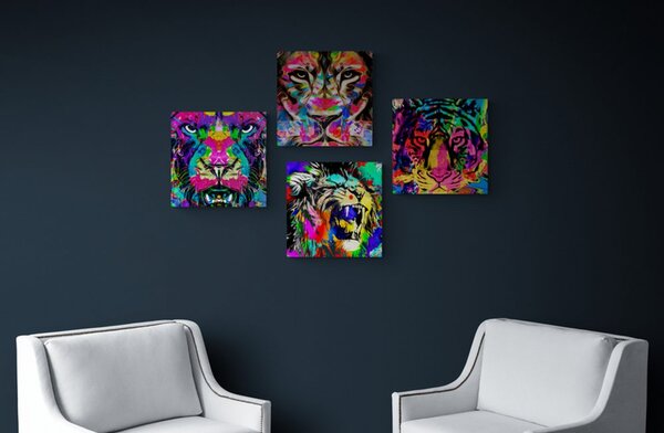 Set tablouri animale în stilul pop art