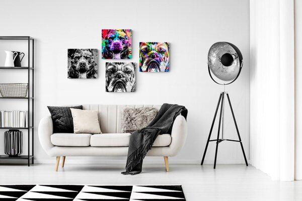 Set tablouri câini în stilul pop art