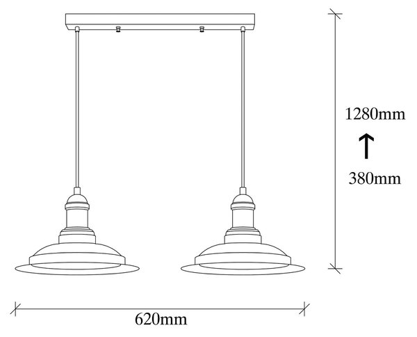 Lustra SAGLAM 3776, negru, metal, 62x30x38-128 cm
